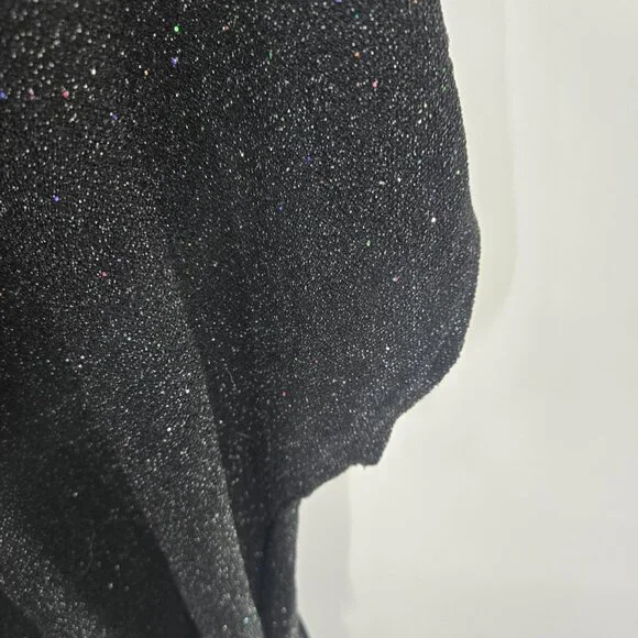 Vintage Zenobia Black Y2K Glitter Shimmer Going Out Blouse 3XL - Picture 5 of 11